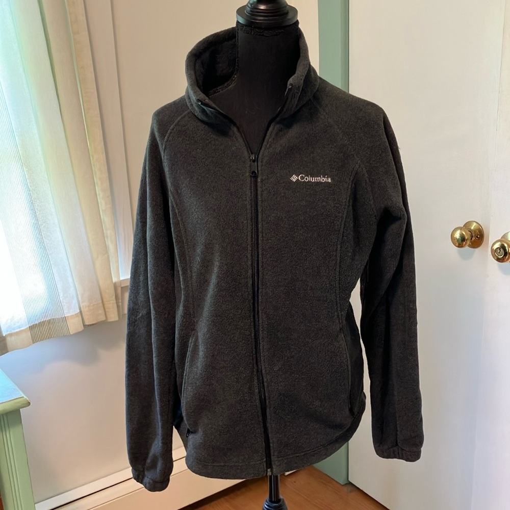 Columbia Charcoal Full-Zip Fleece Jacket Large like new